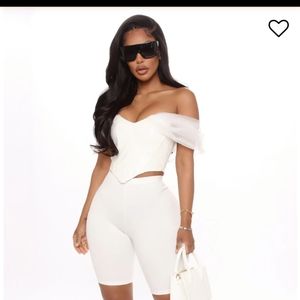 Conflicted Off Shoulder Corset - White